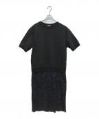 SueUNDERCOVERスーアンダーカバー）の古着「スウェットドッキングワンピース」｜ブラック