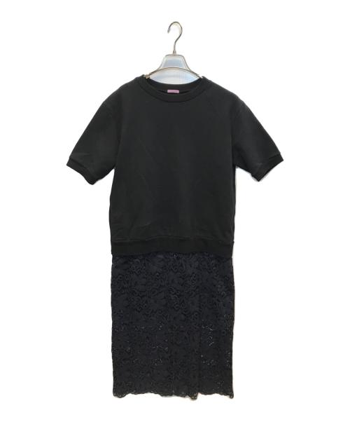 SueUNDERCOVER（スーアンダーカバー）SueUNDERCOVER (スーアンダーカバー) スウェットドッキングワンピース ブラック サイズ:1の古着・服飾アイテム