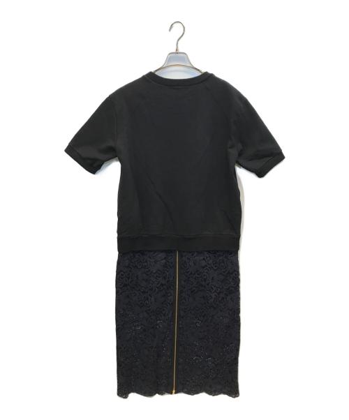 SueUNDERCOVER（スーアンダーカバー）SueUNDERCOVER (スーアンダーカバー) スウェットドッキングワンピース ブラック サイズ:1の古着・服飾アイテム