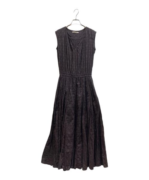 ne quittez pas（ヌキテパ）ne quittez pas (ヌキテパ) コットンジャガードドレス ブラウン サイズ:-の古着・服飾アイテム