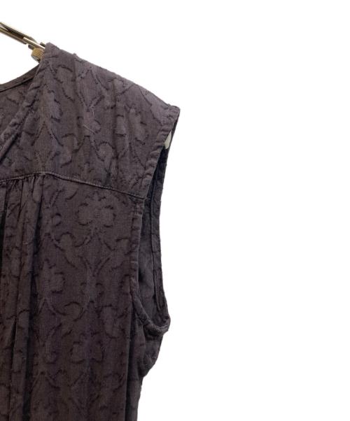 ne quittez pas（ヌキテパ）ne quittez pas (ヌキテパ) コットンジャガードドレス ブラウン サイズ:-の古着・服飾アイテム