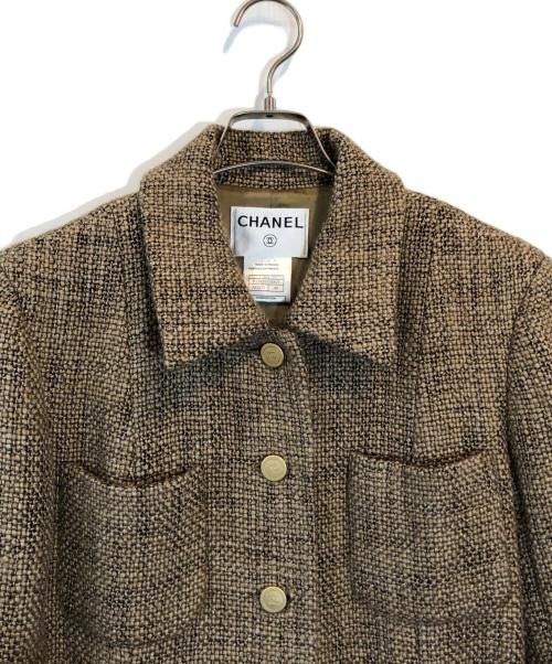 CHANEL（シャネル）CHANEL (シャネル) ココマーク金釦 ツイードコート ベージュ サイズ:40の古着・服飾アイテム