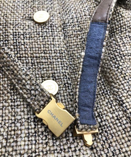 CHANEL（シャネル）CHANEL (シャネル) ココマーク金釦 ツイードコート ベージュ サイズ:40の古着・服飾アイテム