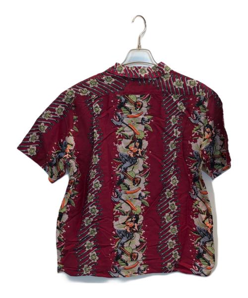 Dry Bones（ドライボーンズ）Dry Bones (ドライボーンズ) Rockin Jelly Bean (ロッキンジェリービーン) ガレージガールアロハシャツ レッド サイズ:40/Lの古着・服飾アイテム