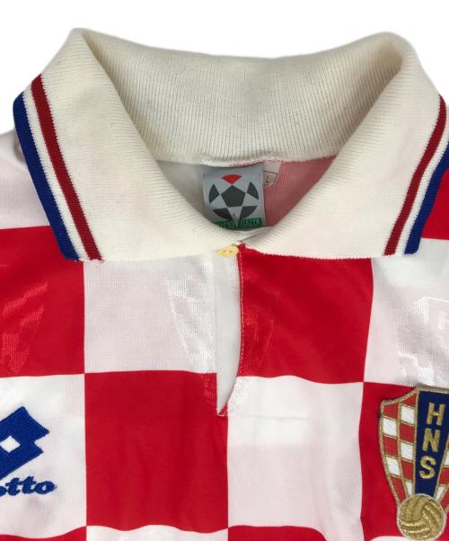 LOTTO（ロット）LOTTO (ロット) 96 クロアチア代表ホームモデル ゲームシャツ ホワイト×レッド サイズ:Lの古着・服飾アイテム