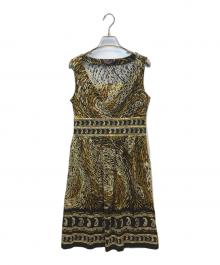 LEONARD（レオナール）の古着「総柄ノースリーブワンピース」｜ブラウン×ブラック