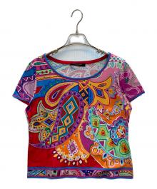 LEONARD（レオナール）の古着「総柄カットソー」｜レッド×ピンク