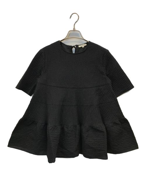 YORI（ヨリ）YORI (ヨリ) フクレティアードブラウス ブラック サイズ:36の古着・服飾アイテム