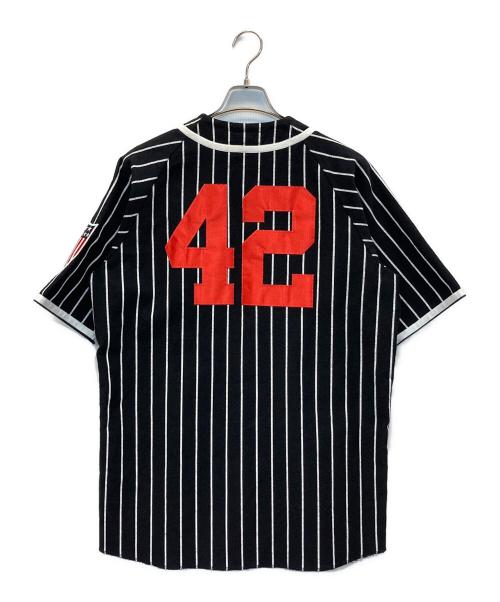 Majestic（マジェスティック）Majestic (マジェスティック) Cooperstown (クーパーズタウン) ベースボールシャツ ブラック サイズ:Lの古着・服飾アイテム