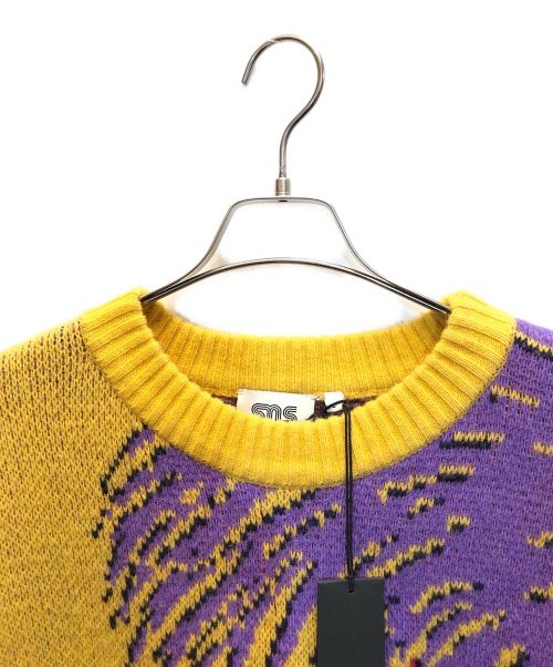 Sneakersnstuff（スニーカーズンスタッフ）Sneakersnstuff (スニーカーズンスタッフ) Knitted Sweater イエロー×パープル サイズ:L 未使用品の古着・服飾アイテム
