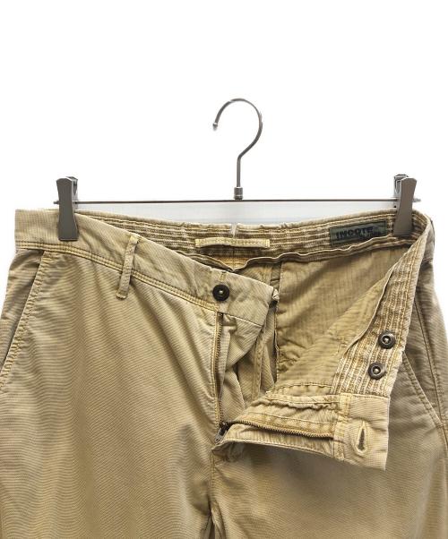 INCOTEX（インコテックス）INCOTEX (インコテックス) ウォッシュド柄織コットンパンツ ベージュ サイズ:31の古着・服飾アイテム