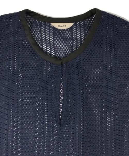 CLANE（クラネ）CLANE (クラネ) STRIPE LACE LAYERED ONE PIECE ネイビー サイズ:2の古着・服飾アイテム