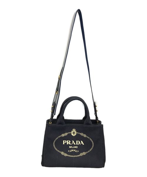 PRADA（プラダ）PRADA (プラダ) CANAPA 2WAYバッグ ネイビーの古着・服飾アイテム