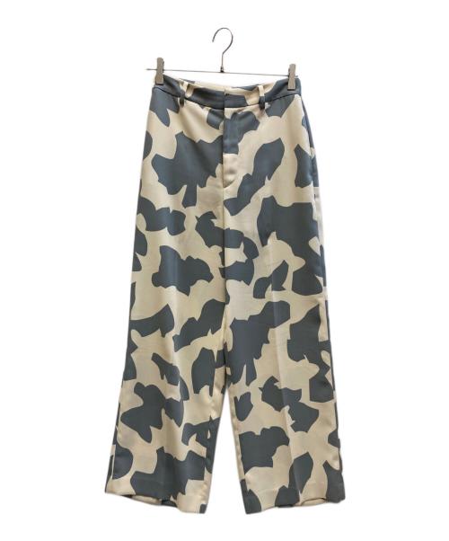 UNITED ARROWS（ユナイテッドアローズ）UNITED ARROWS (ユナイテッドアローズ) ブロックプリント パンツ ベージュ×ブルー サイズ:38の古着・服飾アイテム