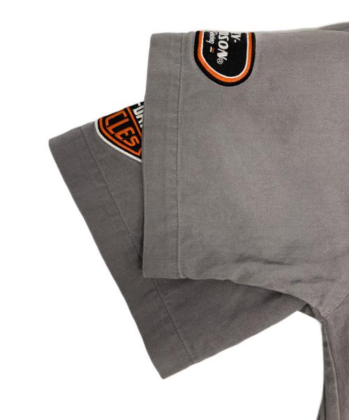 HARLEY-DAVIDSON（ハーレーダビッドソン）HARLEY-DAVIDSON (ハーレーダビッドソン) 刺繍オープンカラーシャツ グレー サイズ:Sの古着・服飾アイテム