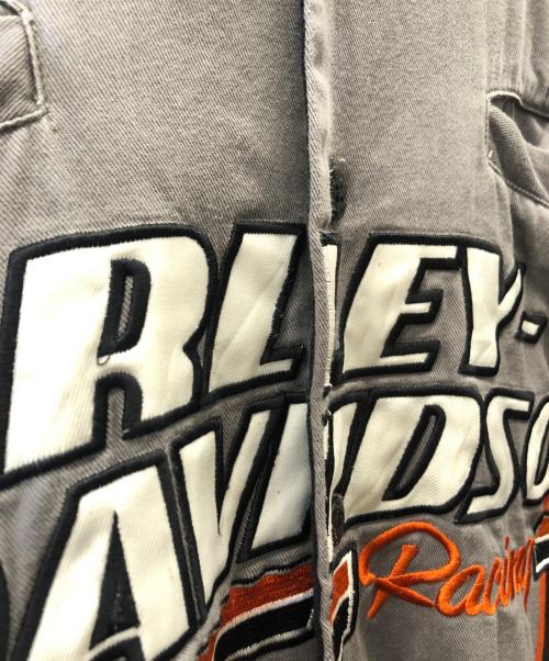 HARLEY-DAVIDSON（ハーレーダビッドソン）HARLEY-DAVIDSON (ハーレーダビッドソン) 刺繍オープンカラーシャツ グレー サイズ:Sの古着・服飾アイテム