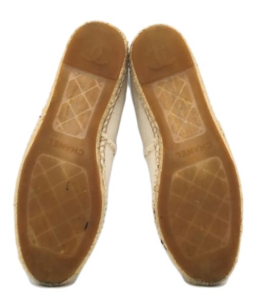 CHANEL（シャネル）CHANEL (シャネル) ココマーク キャンバス エスパドリーユ スリッポン ホワイト サイズ:-の古着・服飾アイテム