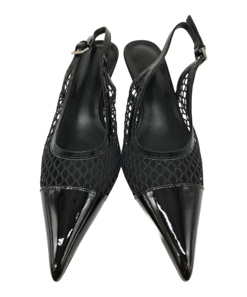 TONY BIANCO（トニービアンコ）TONY BIANCO (トニービアンコ) ポインテッドトゥメッシュミュール ブラック サイズ:6の古着・服飾アイテム