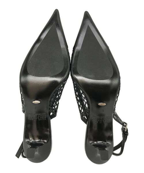 TONY BIANCO（トニービアンコ）TONY BIANCO (トニービアンコ) ポインテッドトゥメッシュミュール ブラック サイズ:6の古着・服飾アイテム