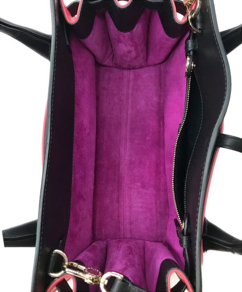 BVLGARI（ブルガリ）BVLGARI (ブルガリ) アルバ 2WAYバッグ ピンク×ブラックの古着・服飾アイテム