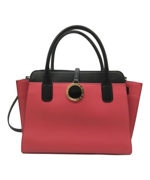 BVLGARI（ブルガリ）BVLGARI (ブルガリ) アルバ 2WAYバッグ ピンク×ブラックの古着・服飾アイテム
