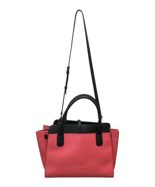 BVLGARI（ブルガリ）BVLGARI (ブルガリ) アルバ 2WAYバッグ ピンク×ブラックの古着・服飾アイテム