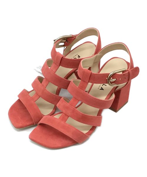 FURLA（フルラ）FURLA (フルラ) グルカヒールサンダル レッド サイズ:38 1/2 未使用品の古着・服飾アイテム