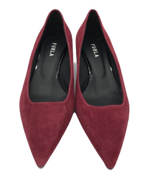 FURLA（フルラ）FURLA (フルラ) スエードヒールパンプス ワインレッド サイズ:38 未使用品の古着・服飾アイテム