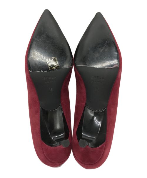 FURLA（フルラ）FURLA (フルラ) スエードヒールパンプス ワインレッド サイズ:38 未使用品の古着・服飾アイテム