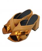 FURLAフルラ）の古着「チャンキーヒールクロスストラップサンダル」｜イエロー