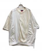 MAISON SPECIALメゾンスペシャル）の古着「Different Material Combination Prime-Over Crew Neck T-Shirt」｜アイボリー