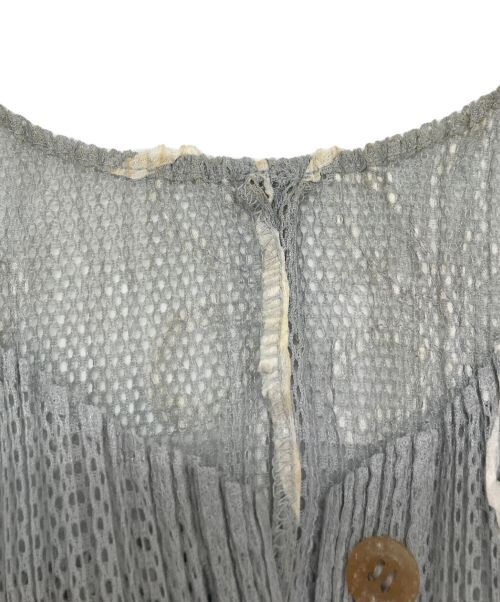 PLEATS PLEASE（プリーツプリーズ）PLEATS PLEASE (プリーツプリーズ) フラワーテープロングカーディガン グレー サイズ:4の古着・服飾アイテム