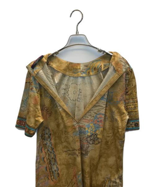 LEONARD（レオナール）LEONARD (レオナール) 総柄ワンピース ベージュ サイズ:Lの古着・服飾アイテム