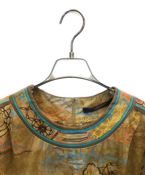 LEONARD（レオナール）LEONARD (レオナール) 総柄ワンピース ベージュ サイズ:Lの古着・服飾アイテム