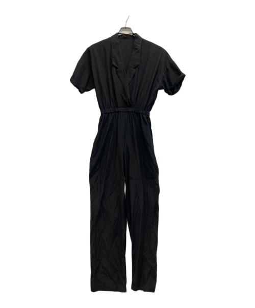 Whim Gazette（ウィムガゼット）Whim Gazette (ウィムガゼット) オープンカラージャンプスーツ ブラック サイズ:Fの古着・服飾アイテム