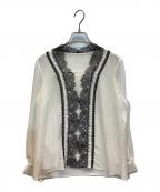 ANAYIアナイ）の古着「クレープジョーゼットレースブラウス」｜ホワイト