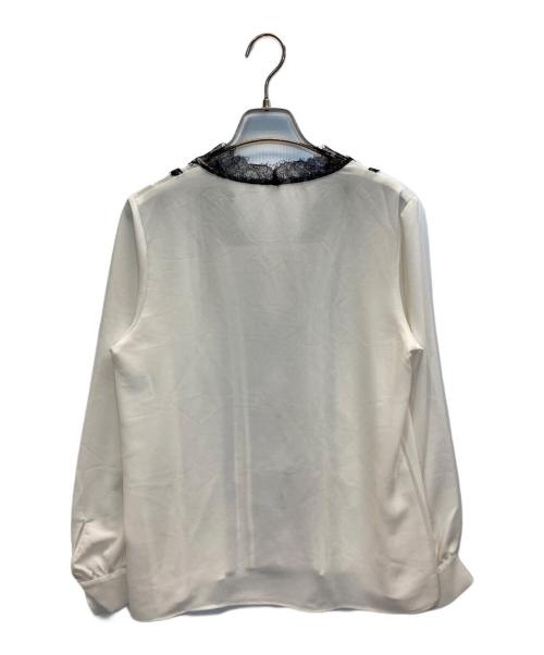 ANAYI（アナイ）ANAYI (アナイ) クレープジョーゼットレースブラウス ホワイト サイズ:38の古着・服飾アイテム