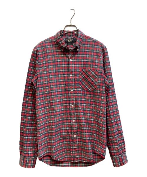RRL（ダブルアールエル）RRL (ダブルアールエル) ボタンダウンチェックシャツ レッド サイズ:Sの古着・服飾アイテム