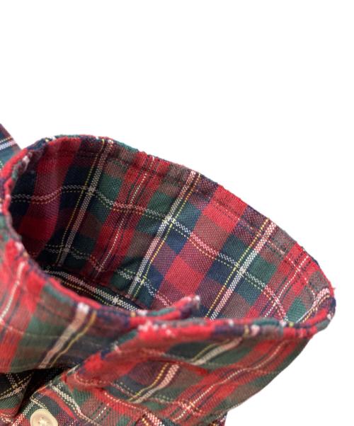 RRL（ダブルアールエル）RRL (ダブルアールエル) ボタンダウンチェックシャツ レッド サイズ:Sの古着・服飾アイテム