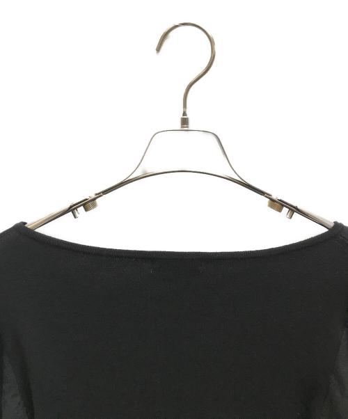 JILL STUART（ジルスチュアート）JILL STUART (ジルスチュアート) シフォンエンブロイダリーニットトップス ブラック サイズ:FRの古着・服飾アイテム