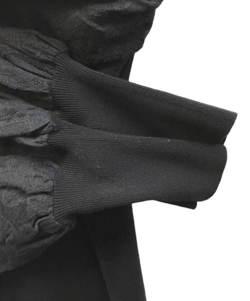 JILL STUART（ジルスチュアート）JILL STUART (ジルスチュアート) シフォンエンブロイダリーニットトップス ブラック サイズ:FRの古着・服飾アイテム