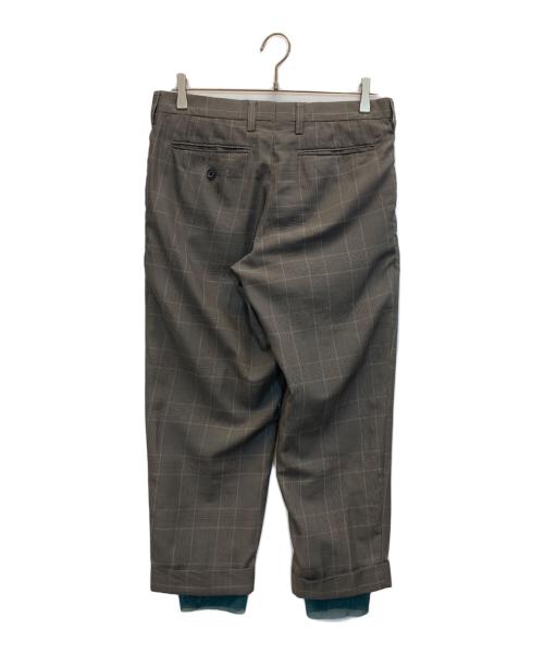 KOLOR（カラー）KOLOR (カラー) チュールレイヤードスラックス ブラウン サイズ:1の古着・服飾アイテム