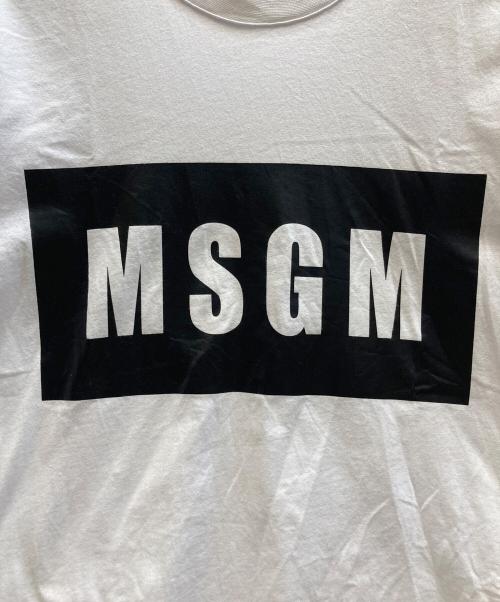 MSGM（エムエスジーエム）MSGM (エムエスジーエム) ボックスロゴTシャツ ホワイト サイズ:Sの古着・服飾アイテム