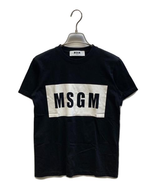 MSGM（エムエスジーエム）MSGM (エムエスジーエム) ボックスロゴTシャツ ブラック サイズ:XSの古着・服飾アイテム