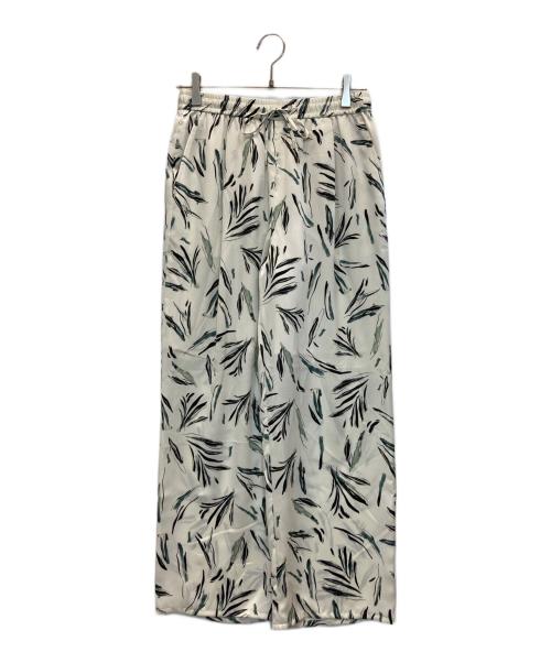 23区（ニジュウサンク）23区 (ニジュウサンク) 【洗える】スリークボタニカルプリント ドロスト パンツ ホワイト サイズ:38の古着・服飾アイテム