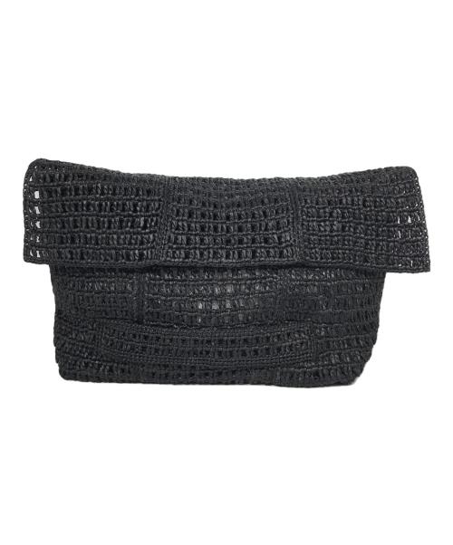 MAISON N.H PARIS（メゾン・エヌ・アッシュ・パリ）MAISON N.H PARIS (メゾン・エヌ・アッシュ・パリ) Raffia UMA Clutch Bag ブラックの古着・服飾アイテム
