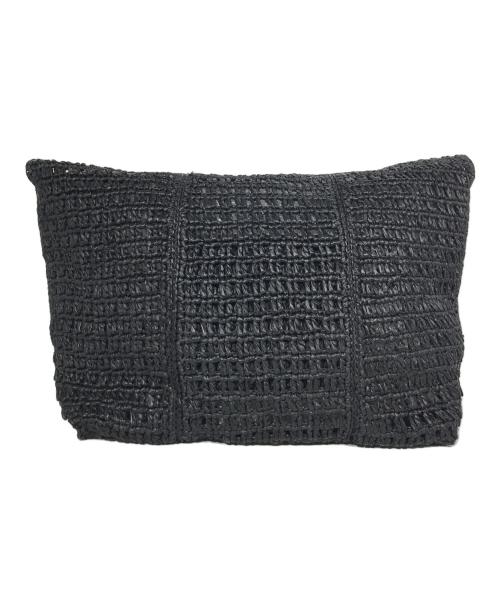 MAISON N.H PARIS（メゾン・エヌ・アッシュ・パリ）MAISON N.H PARIS (メゾン・エヌ・アッシュ・パリ) Raffia UMA Clutch Bag ブラックの古着・服飾アイテム