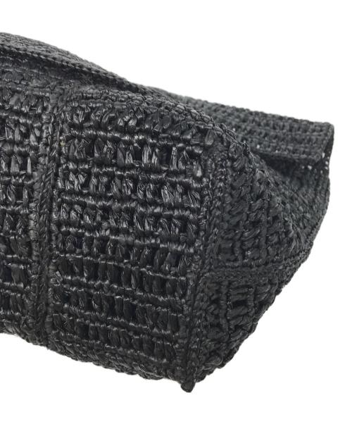 MAISON N.H PARIS（メゾン・エヌ・アッシュ・パリ）MAISON N.H PARIS (メゾン・エヌ・アッシュ・パリ) Raffia UMA Clutch Bag ブラックの古着・服飾アイテム