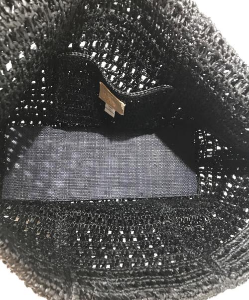 MAISON N.H PARIS（メゾン・エヌ・アッシュ・パリ）MAISON N.H PARIS (メゾン・エヌ・アッシュ・パリ) Raffia UMA Clutch Bag ブラックの古着・服飾アイテム