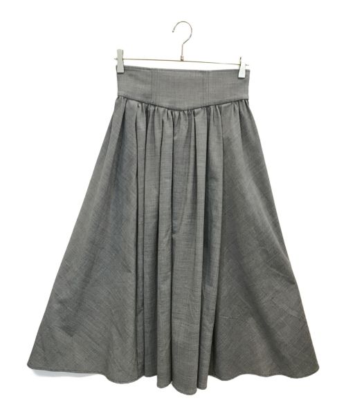JILL STUART（ジルスチュアート）JILL STUART (ジルスチュアート) タックギャザーロングスカート グレーの古着・服飾アイテム